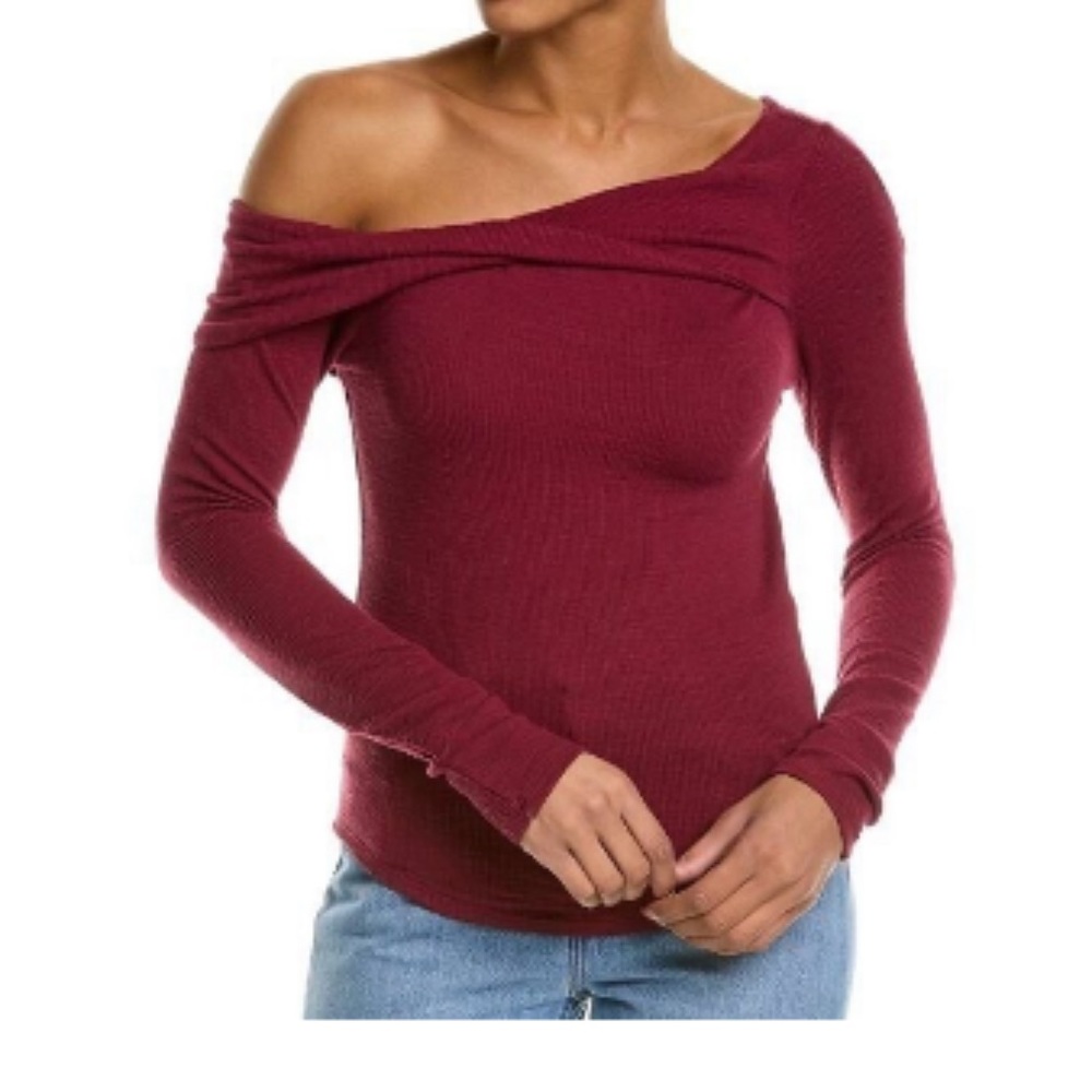 NWT Free People Addie Layering Top. Off the shoulder. Pomegranate. Small.